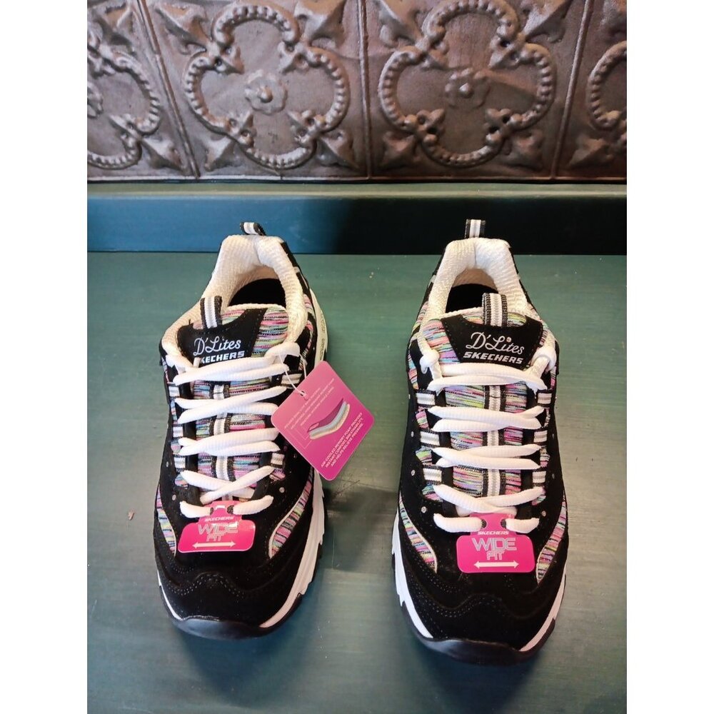 SKECHERS Women's Size 6.5 D'Lites Interlude Training Sneaker Shoes 11978 BKMT